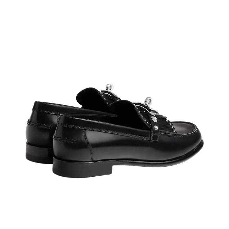 HERMES Destin Loafers Women's Black-2