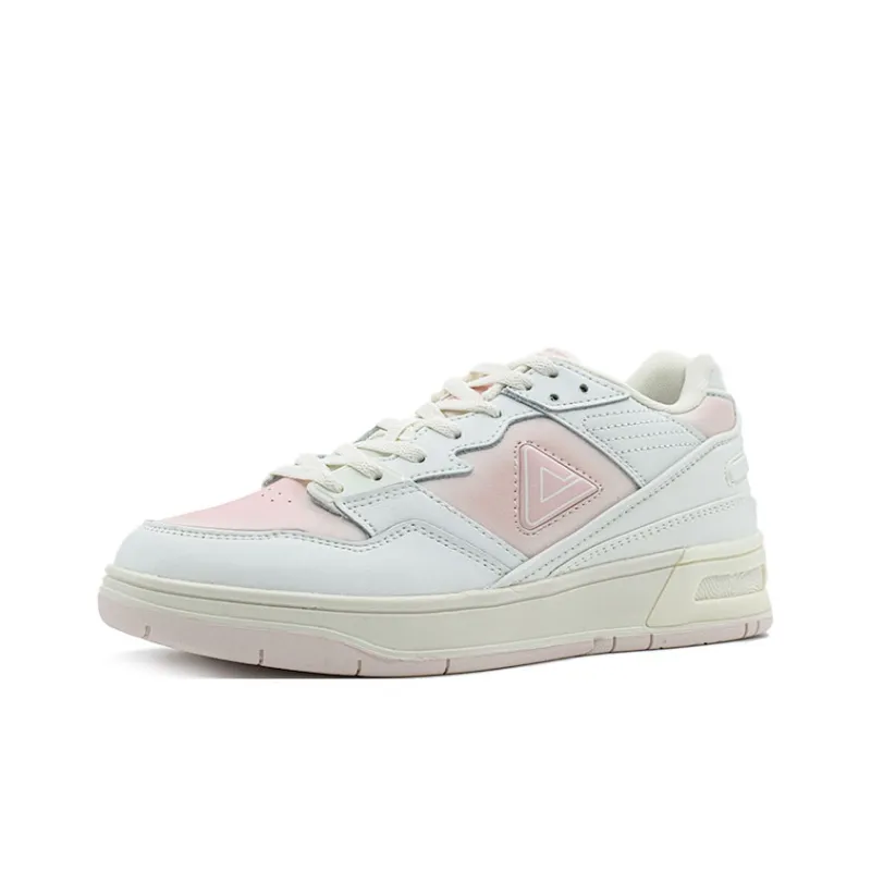 PEAK Taichi 910 Cushioning Wear Resistant Low Top Skateboard Shoes Women's White Pink-2