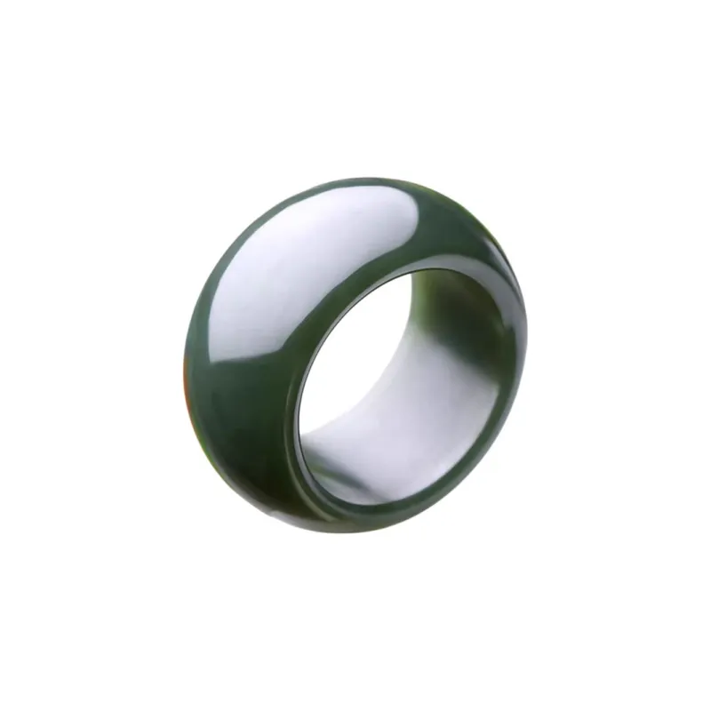 Run Ding Hetian Jade Rings Green Jade Unisex-0