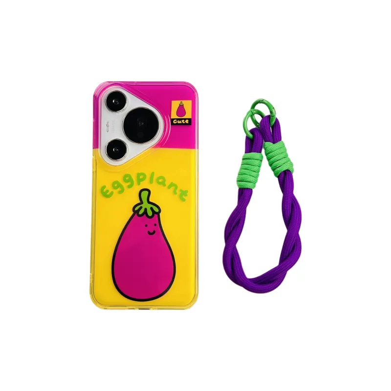 Wei Xin Acrylic Material Peanut Eggplant Lanyard Phone Cases Compatibility With Huawei Mate 60/60 Pro/Pura 70/70 Pro+-6