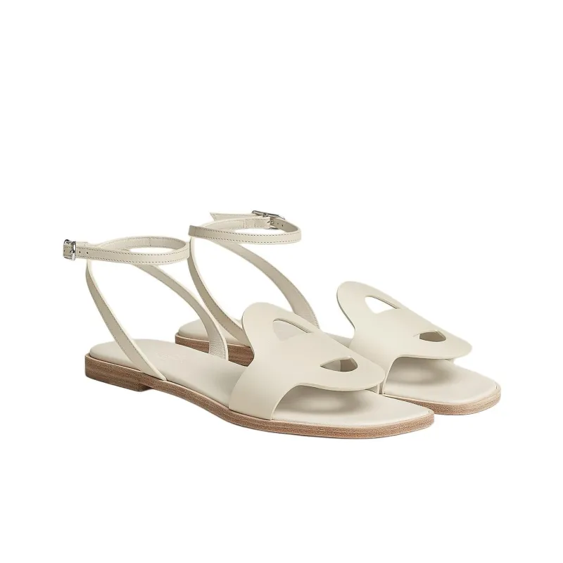 HERMES Julie Strap Sandals Women's White-2