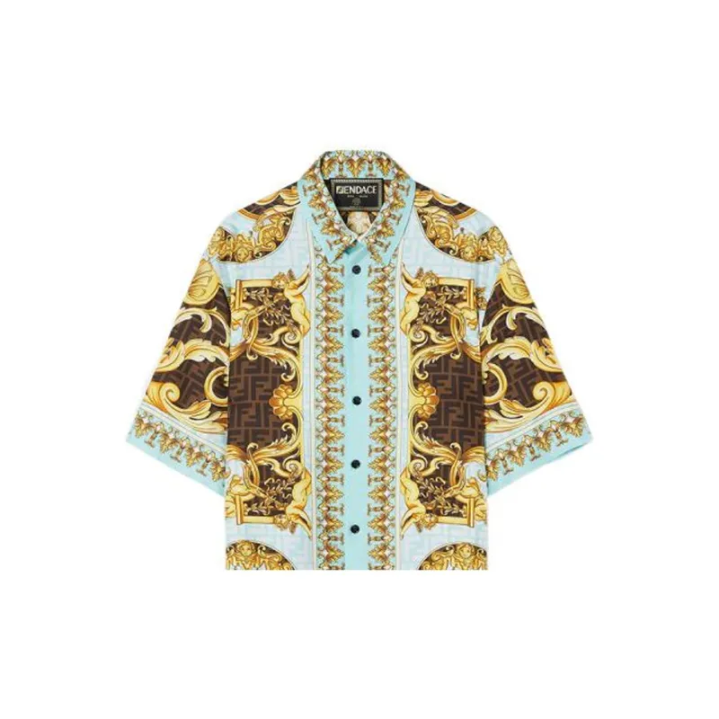 VERSACE Fendace Wild Baroque Silk Shirt-4