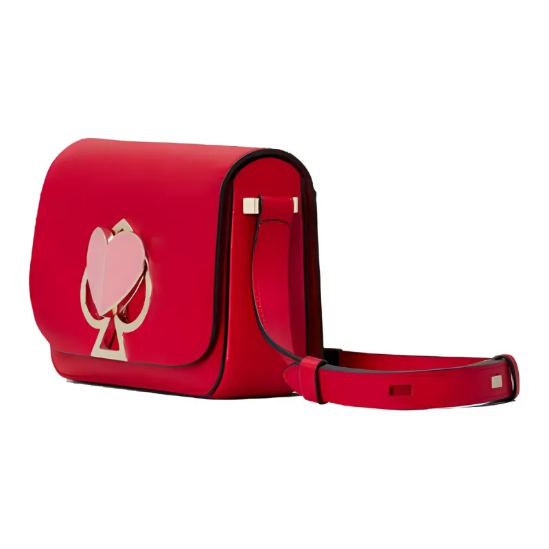 Kate Spade Nicola Leather Crossbody Bag Shoulder Bag Small Size Women's Red-2