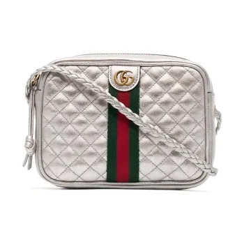 GUCCI Leather Camera Bag, Crossbody Bag, Shoulder Bag Mini Women's Silver