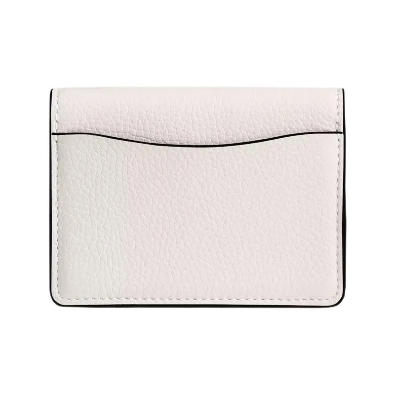 COACH Flap Card Case Leather Shoulder Bag, Crossbody Bag Mini Women's Ecru-3