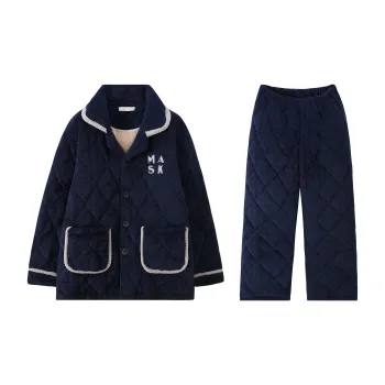 Qiao Ni Tong Pajama Set Men's Royal Blue