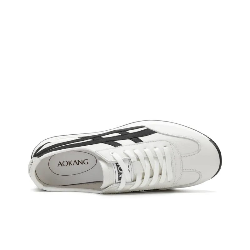 AOKANG Low Top Casual Shoes Men's White Black-5