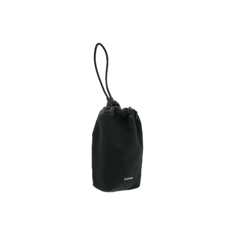 JIL SANDER Linen Canvas Canvas Bag Clutches Women's Black-1