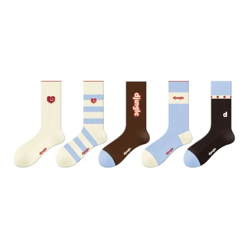 DJUNGLE Mid Calf Socks Women's 5 Pack