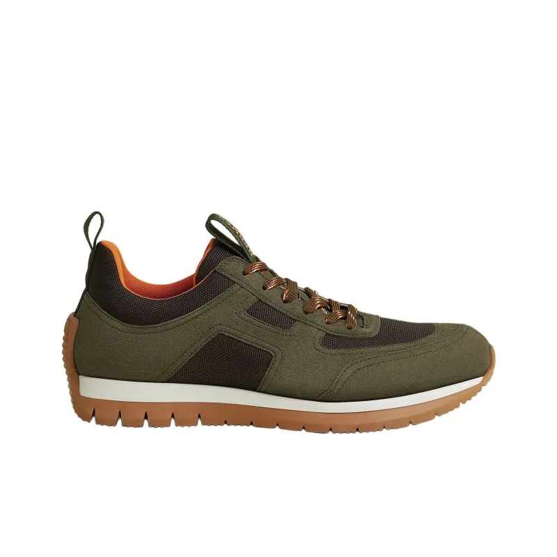 HERMES Jimmy Low Top Casual Shoes Men's Green-1