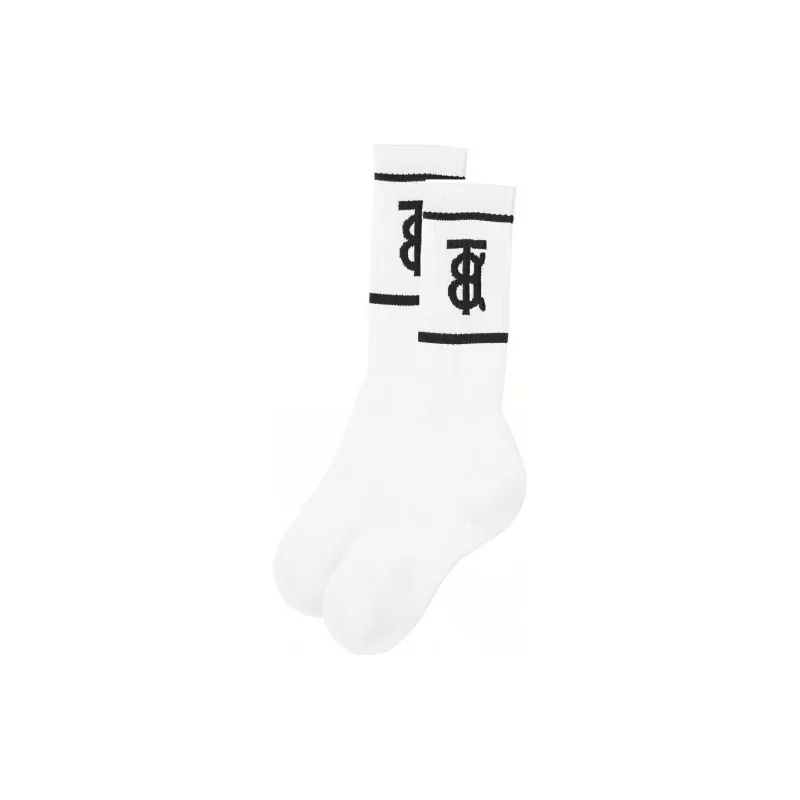 Burberry FW23 Knee High Socks Men's 1 Pack White-0