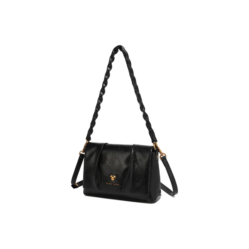 Disney PU Pleated Small Square Bag Regular Women's Black/Coffee/Burgundy-21