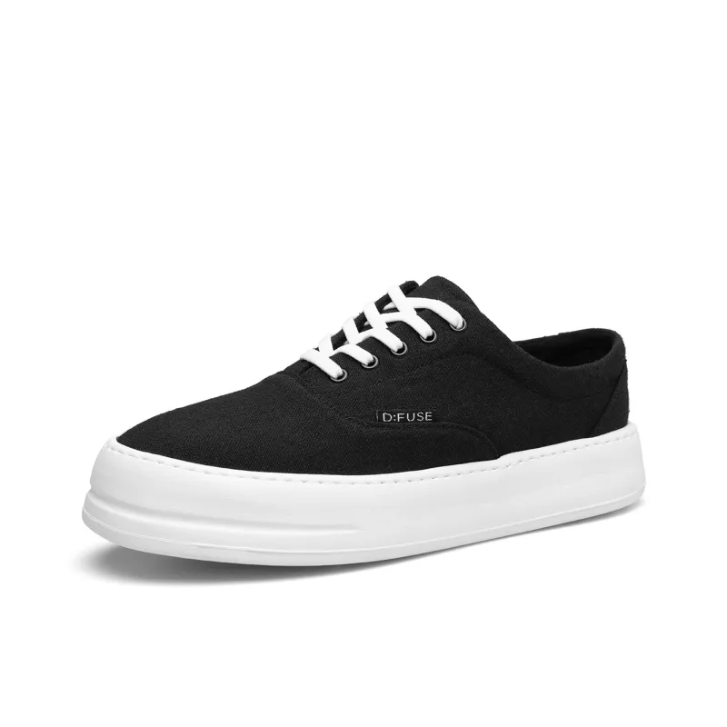 D FUSE SCANDINAVIA Men's Shoes Slip Resistant Low Top Canvas Shoes Black-1