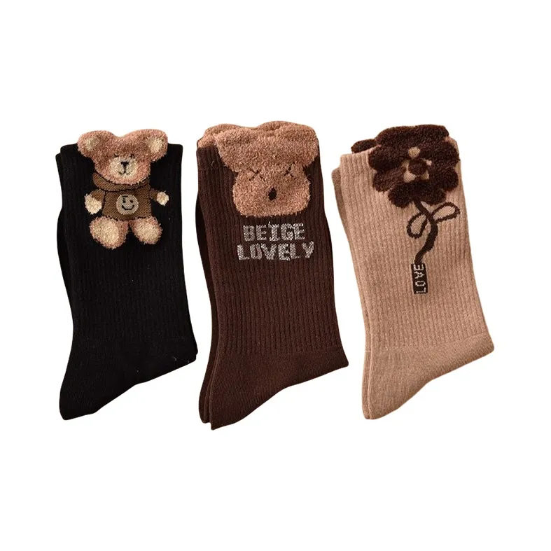 BEAR UNION Mid Calf Socks Women's 3 Pack-0