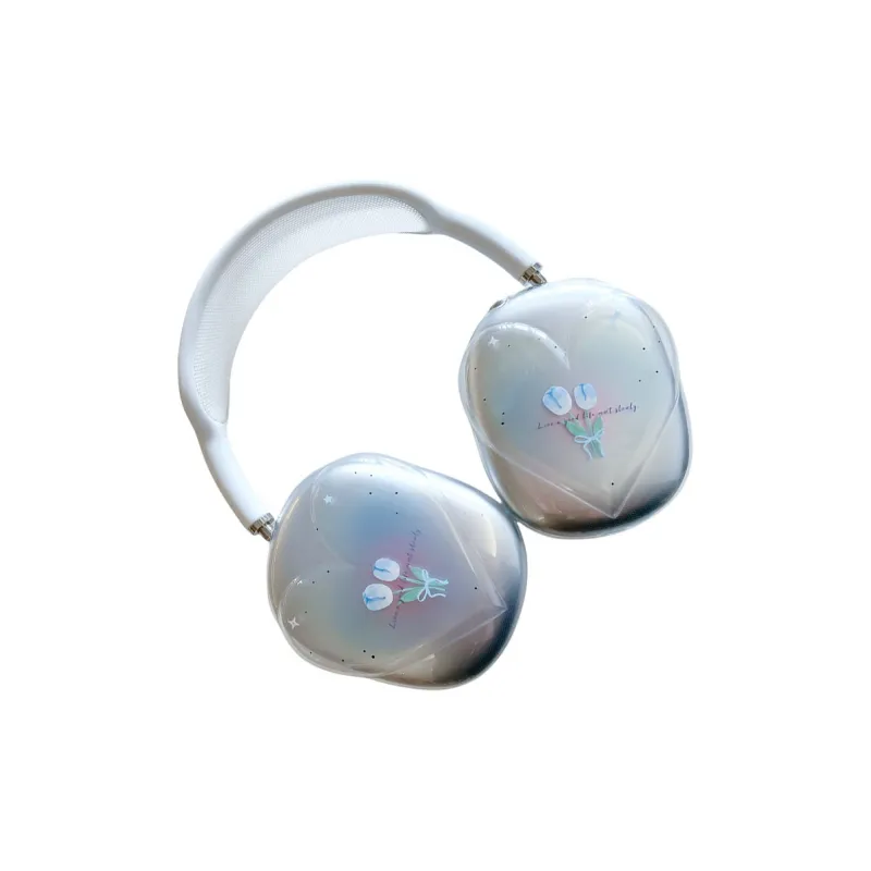 Baohuguang Compatible With AirPods Max TPU Insulated Dye Tulip Fresh Fully Enclosed Headphone Cases-1