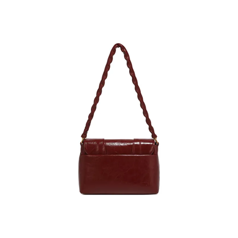 Disney PU Pleated Small Square Bag Regular Women's Black/Coffee/Burgundy-50