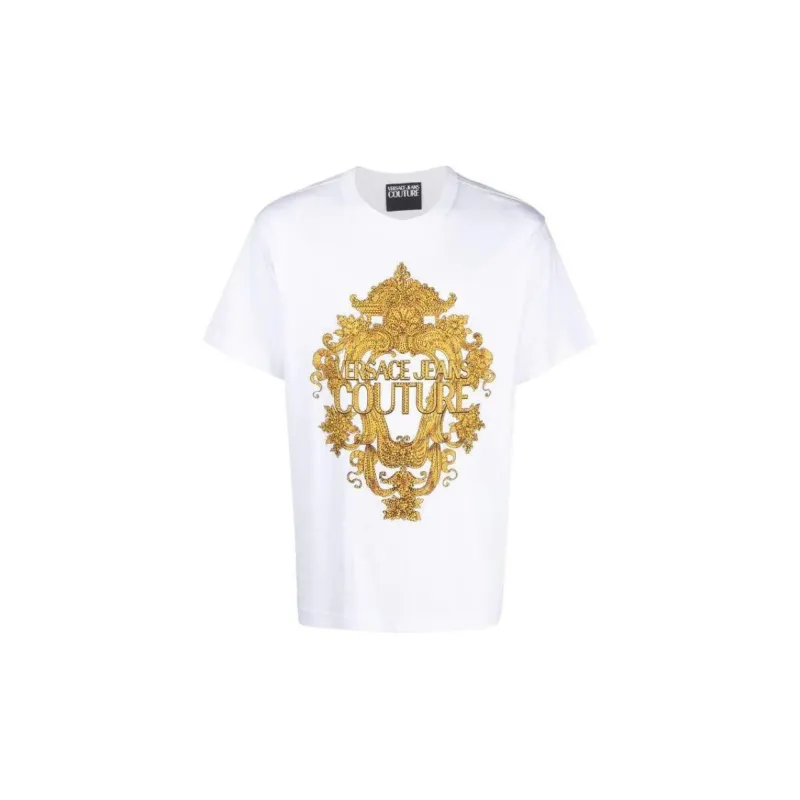 VERSACE JEANS COUTURE Logo Baroque Print T shirt-0