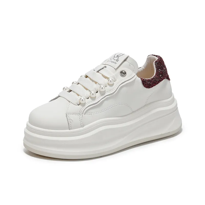 La Chapelle Cushioning Wear-Resistant Low-Top Skateboard Shoes Women's Red-1