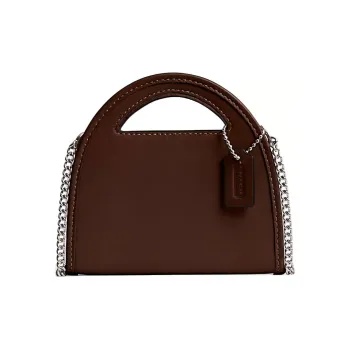 COACH Top Handle Cow Leather Card Holder Mini Women's Maple Leaf