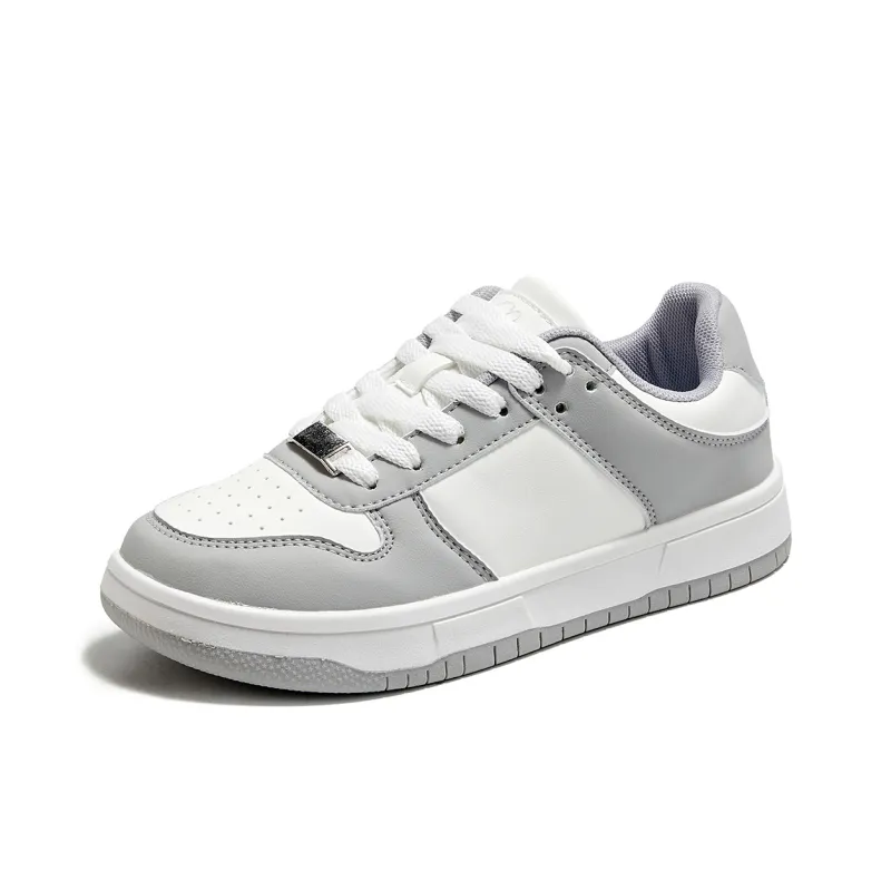La Chapelle Cushioning Wear-Resistant Low-Top Skateboard Shoes Women's White Gray-1