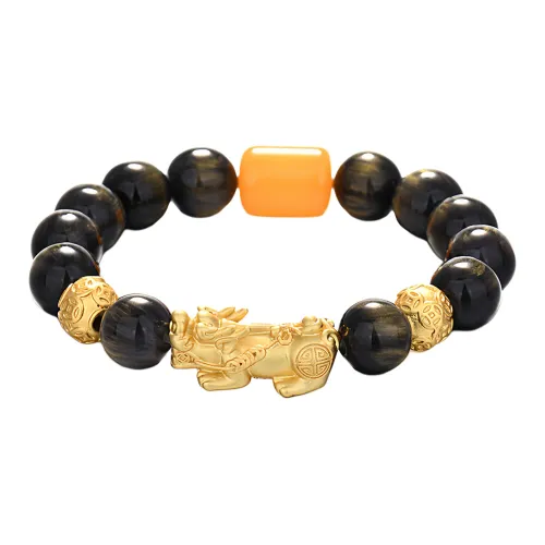 Listen To The Flowers Bloom Obsidian Jade Bracelets Men's