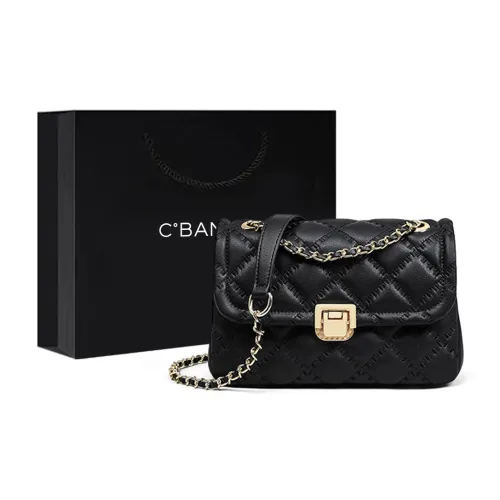 C°BANNER Synthetic Leather One Shoulder Crossbody Small Square Bag Regular Women's Black/Ecru