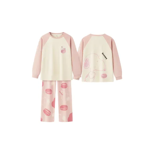 Gongdie x SNOOPY/ Pajama Set Women's Pink Apricot