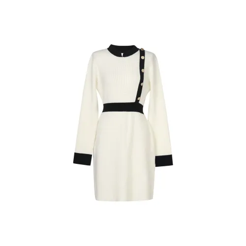 Duffy Fashion Long Sleeved Dresses Women's White
