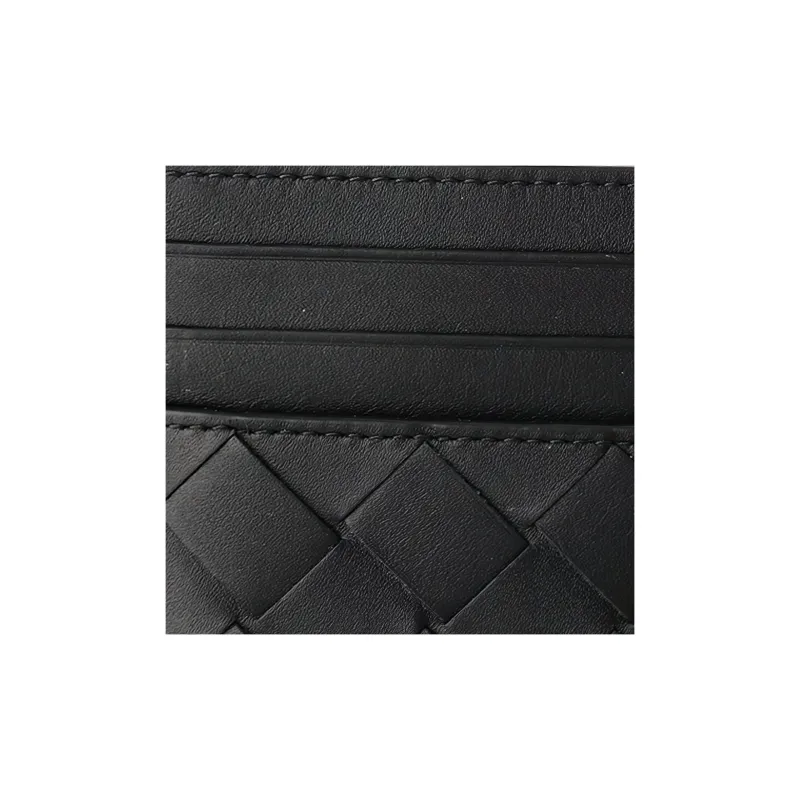 Bottega Veneta Cow Leather Card Holder Men's Black-4