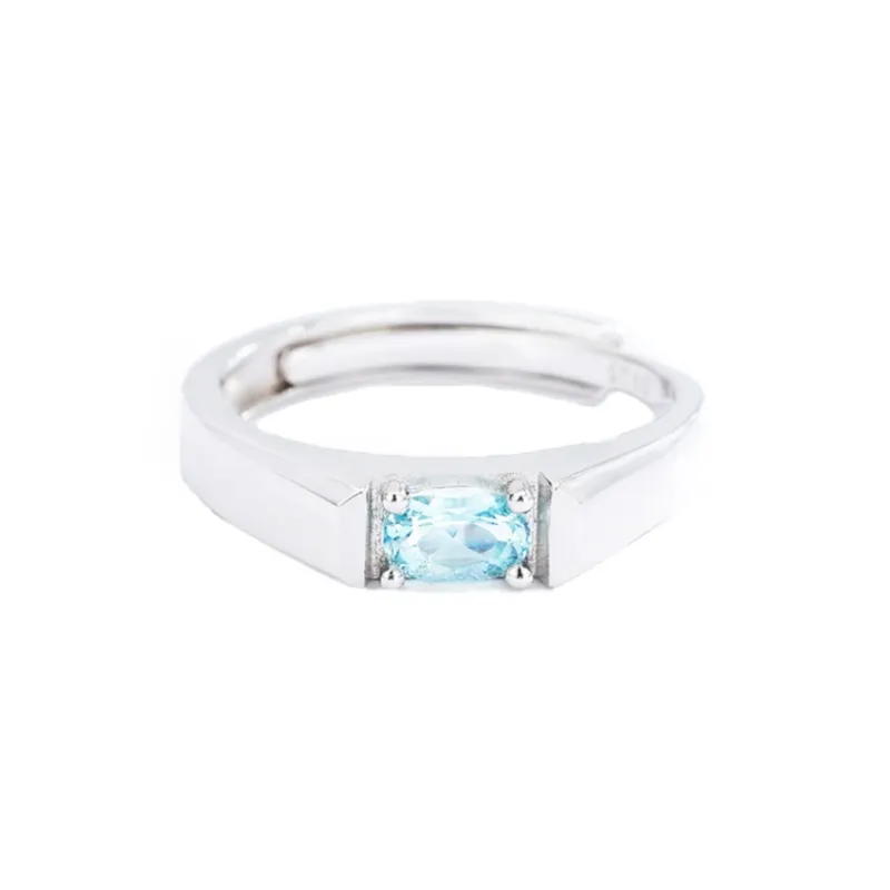 AIDAQIAN S925 Silver Ring Open And Adjustable Men's-0
