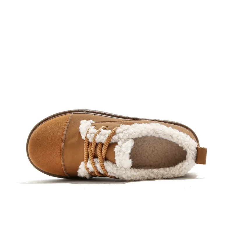 HUANQIU Thermal Slip Resistant And Abrasion Resistant Low Top Skateboard Shoes Women's Coffee Brown-3