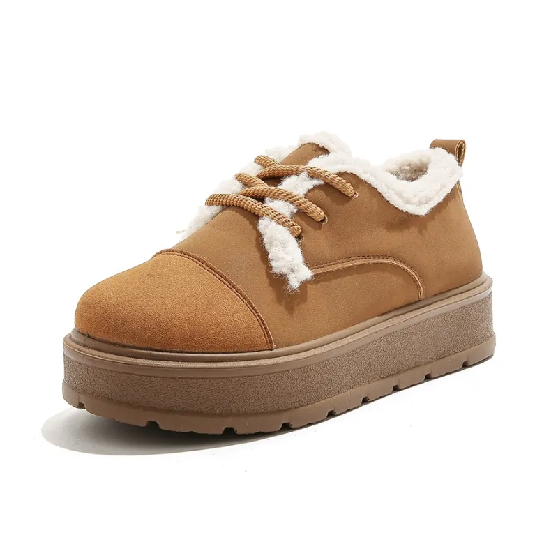 HUANQIU Thermal Slip Resistant And Abrasion Resistant Low Top Skateboard Shoes Women's Coffee Brown-1