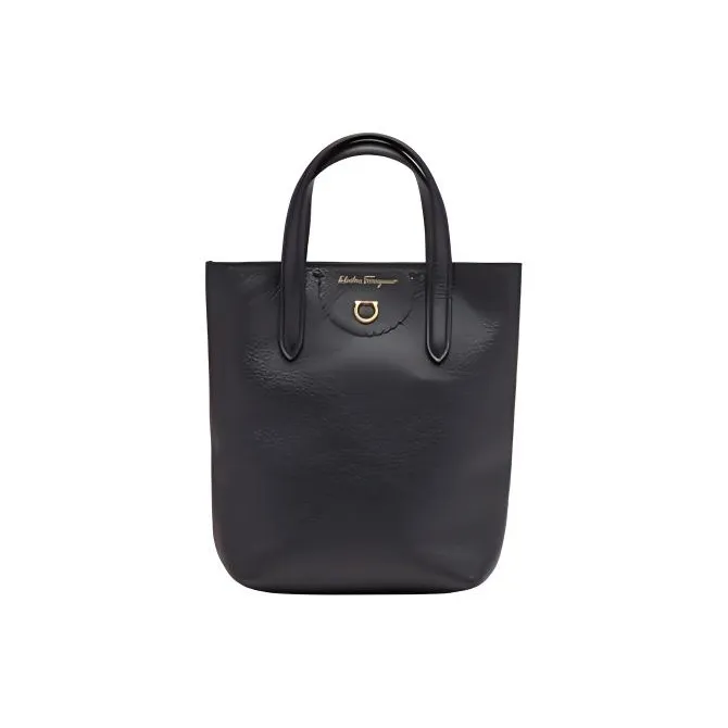 Ferragamo Mini Leather Tote Black-0