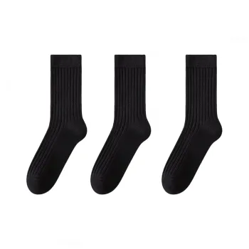 Cheemy Free Mid Calf Socks Men's 3 Pack Black