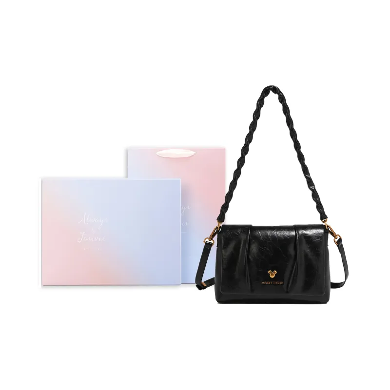 Disney PU Pleated Small Square Bag Regular Women's Black/Coffee/Burgundy-62