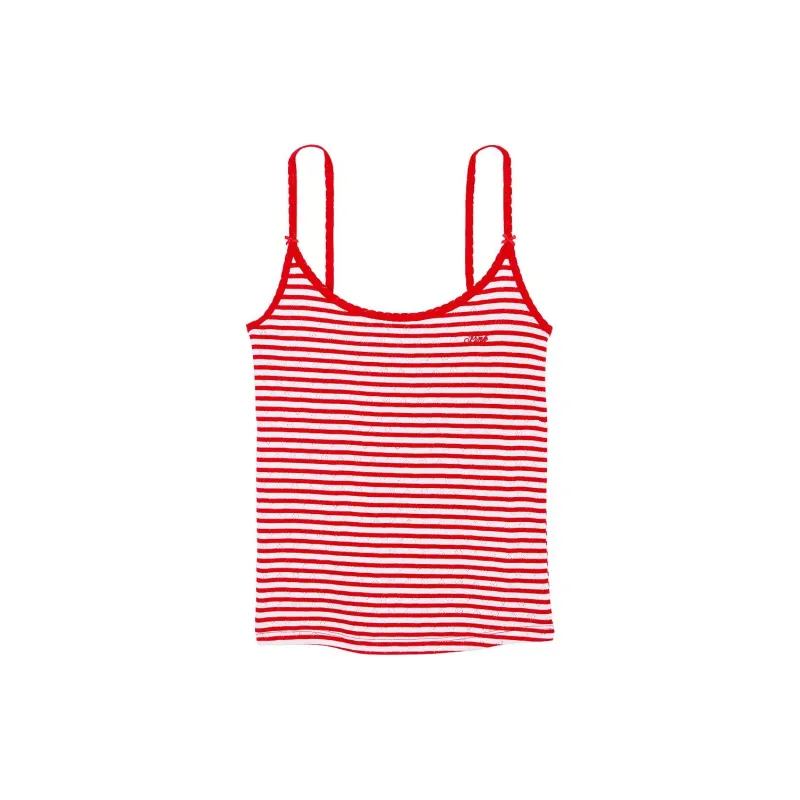 Victoria's Secret PINK Pretty Perfect Tank Top / BVS Pajama Tops Women's Vermilion Stripes-0