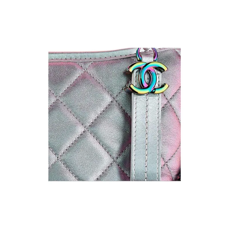 CHANEL Gabrielle Calfskin Handbag, Shoulder Bag, Crossbody Bag Trumpets Women's Dazzling Color Purple-3