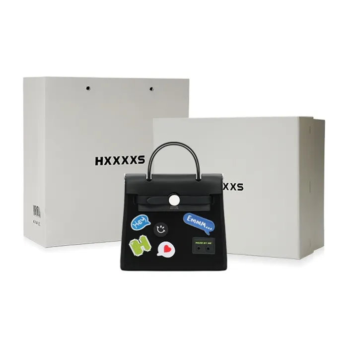HXXXXS Cow Leather Handbag, Crossbody Bag Trumpets Women's Black-7