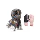 Scarf+Pink Fleece-Lined Windproof Glove
