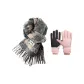 Scarf+Pink Fleece-Lined Windproof Glove