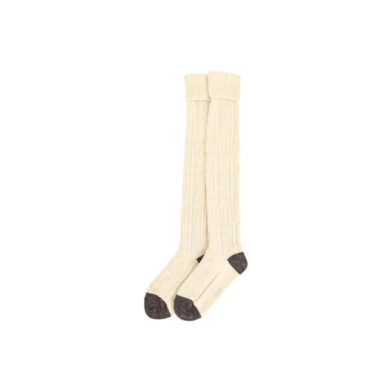 Yohji Yamamoto Thigh-high Socks Women's 1 Pack Ivory White-0