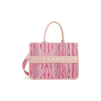 COOGI Synthetic Leather Tote One Shoulder Handbag Large Size Women's Pink/Blue