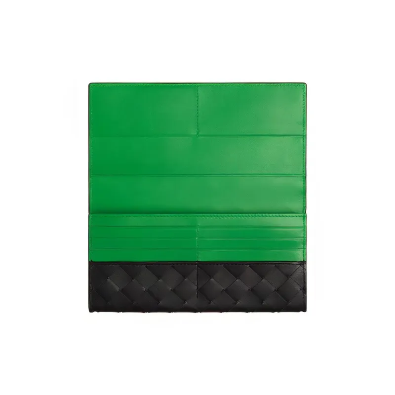 Bottega Veneta Calfskin Coin Pocket Wallet Men's Black-1