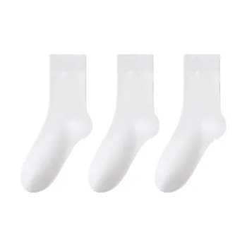 Cheemy Free Mid Calf Socks Men's 3 Pack White