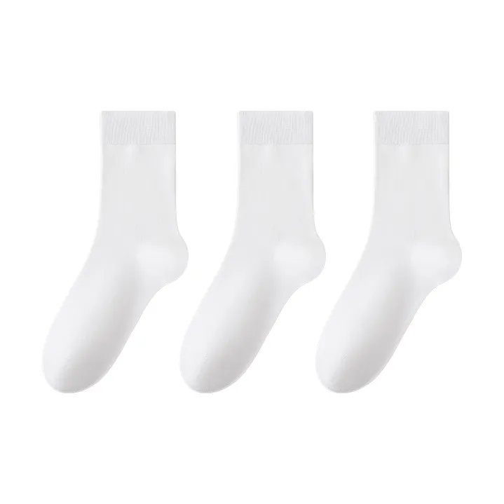 Cheemy Free Mid Calf Socks Men's 3 Pack White-0