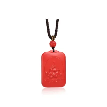 With The Heart Of The Jade Reconstructed Cinnabar Necklaces Unisex