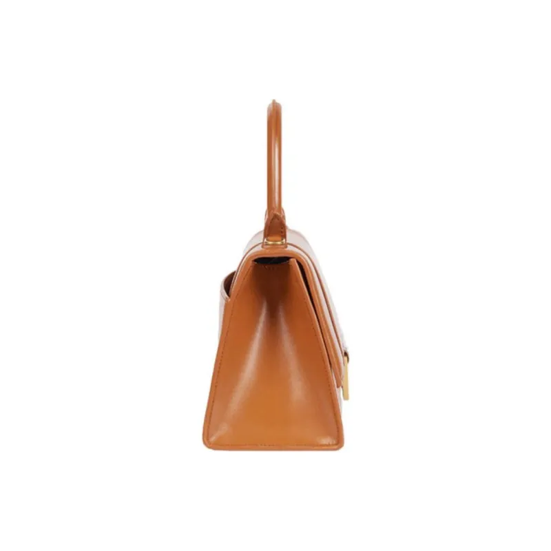 Balenciaga Hourglass Cow Leather Shoulder Bag Women's Camel-2