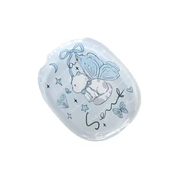 Baohuguang Compatible With AirPods Max TPU Ins Cute Blue Butterfly Kitten Headphone Set