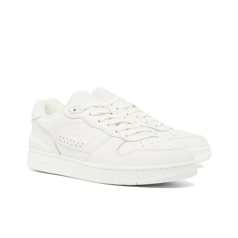 LACOSTE T-Clip Slip-Resistant Low-Top Skateboard Shoes Men's White-1