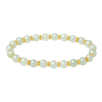 ALLOVE Hetian Jade Bracelets Pale Greenish White Jade Women's